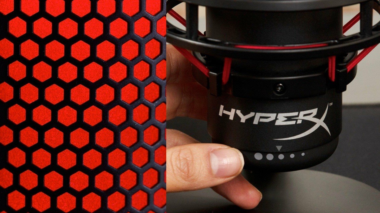 HyperX QuadCast - USB Microphone (Black-Red) - Red Lighting